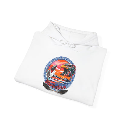 Neo Native brand logo hoodie — Alaska Native owned apparel brand — shown in an alternate colorway