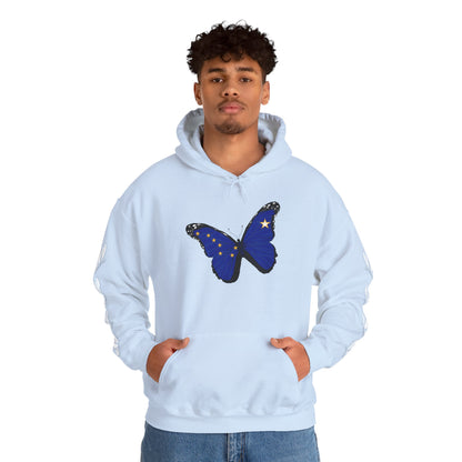 Hand-drawn 'Grace' word art hoodie inspired by Alaska Native design traditions — front view