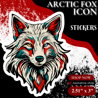 Arctic Fox Icon Sticker