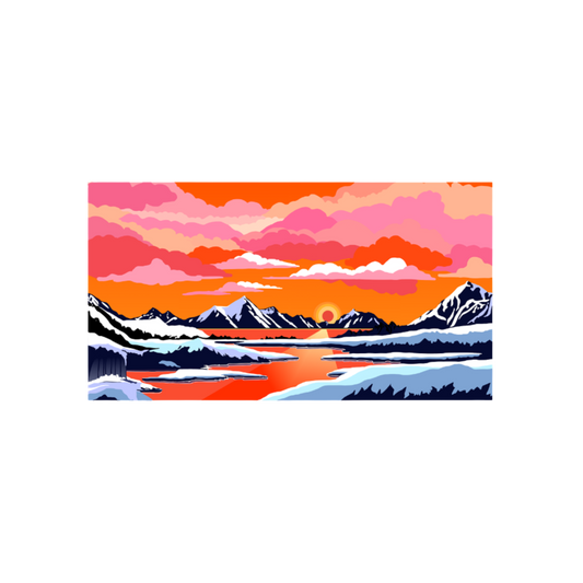 Hand-drawn arctic rising sticker — original wildlife art by Kayanna Healy at Neo Native