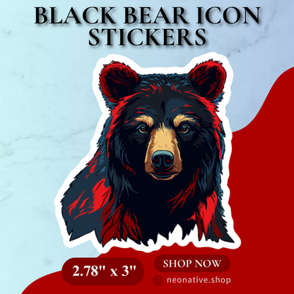 Black Bear Icon Sticker