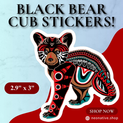 Black Bear Cub Sticker