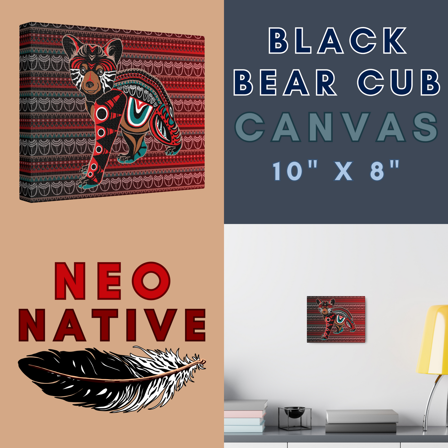 Black Bear Cub Canvas