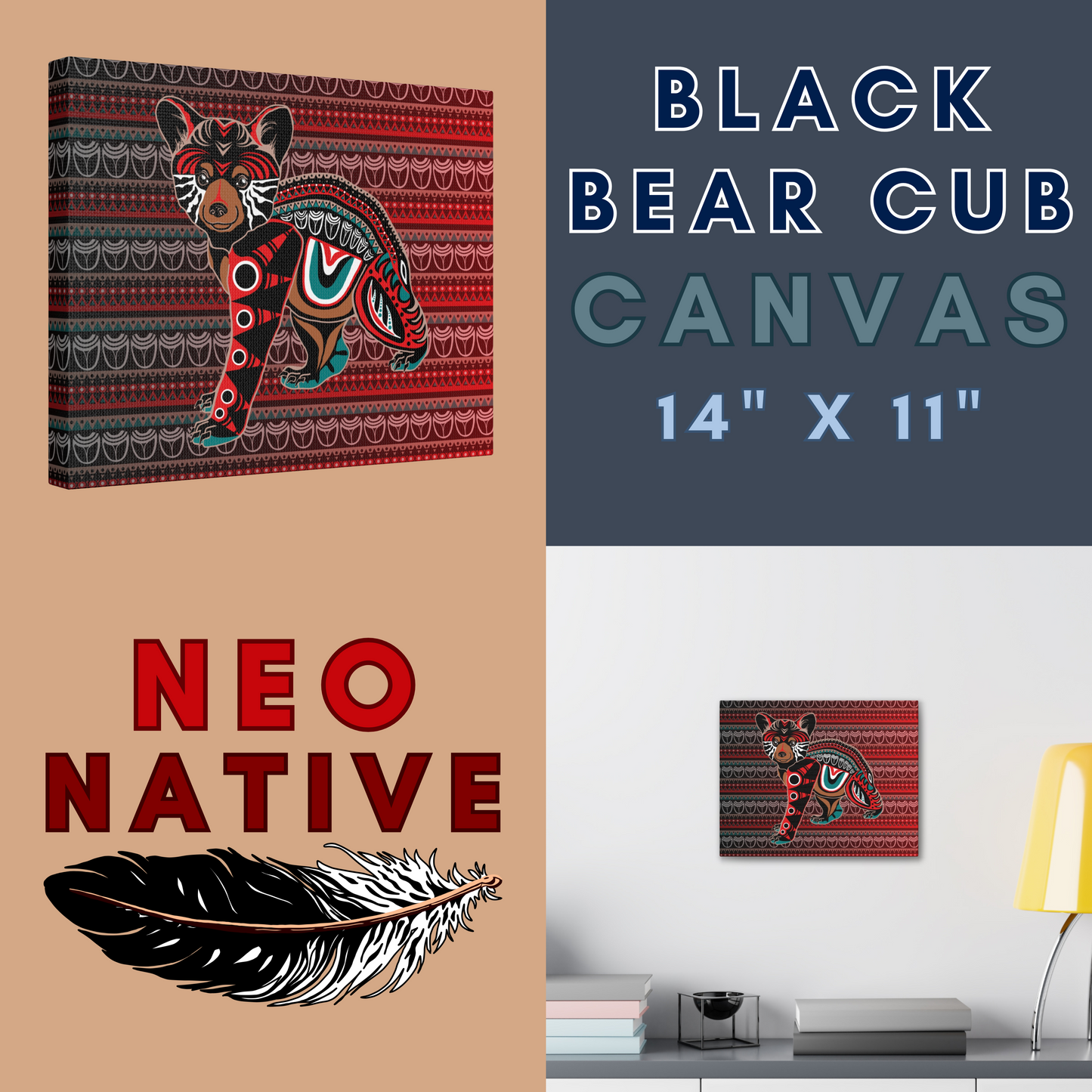 Black Bear Cub Canvas