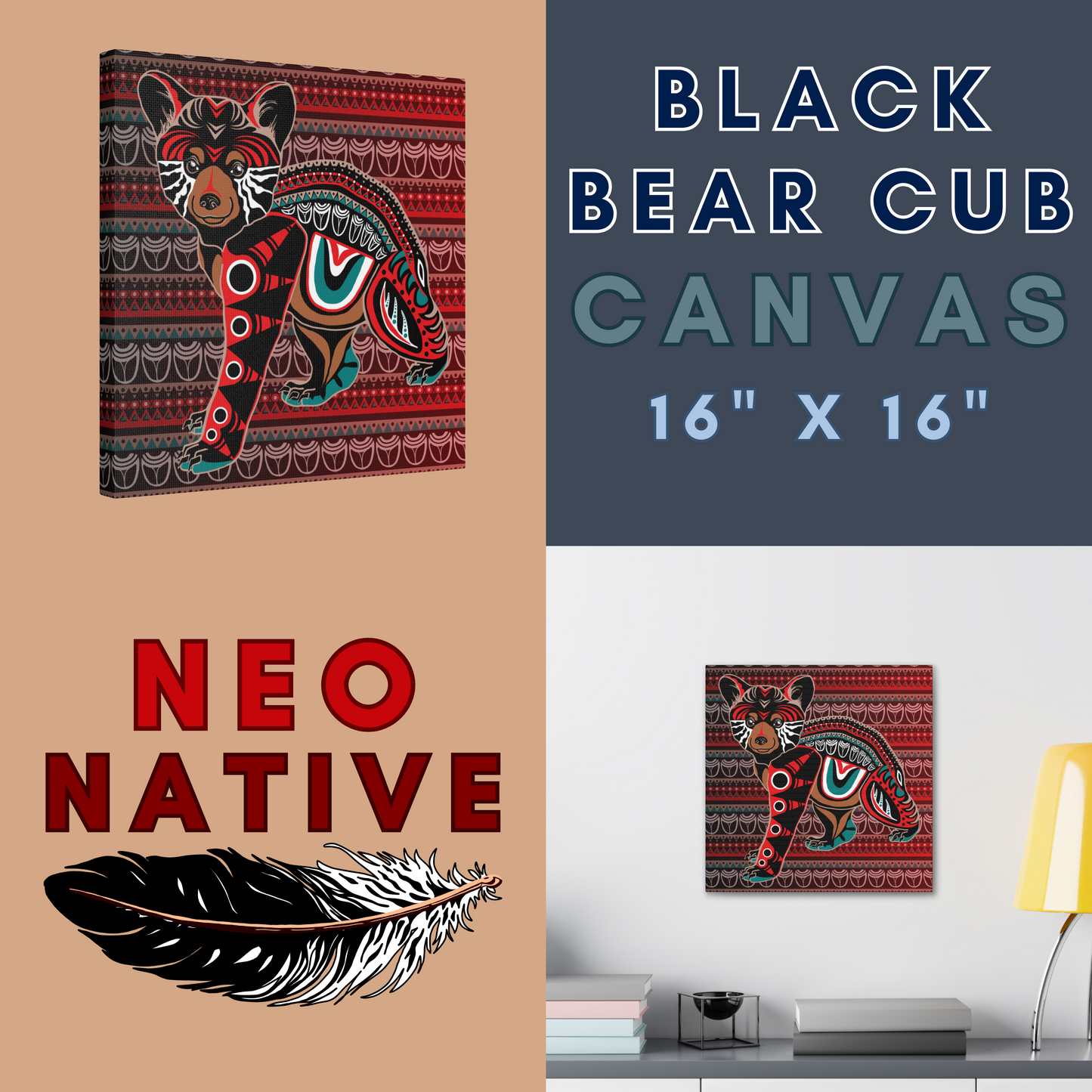Black Bear Cub Canvas