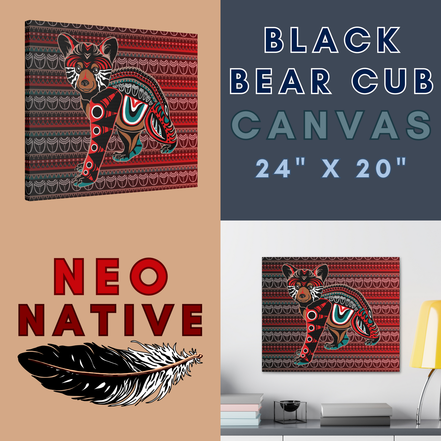Black Bear Cub Canvas