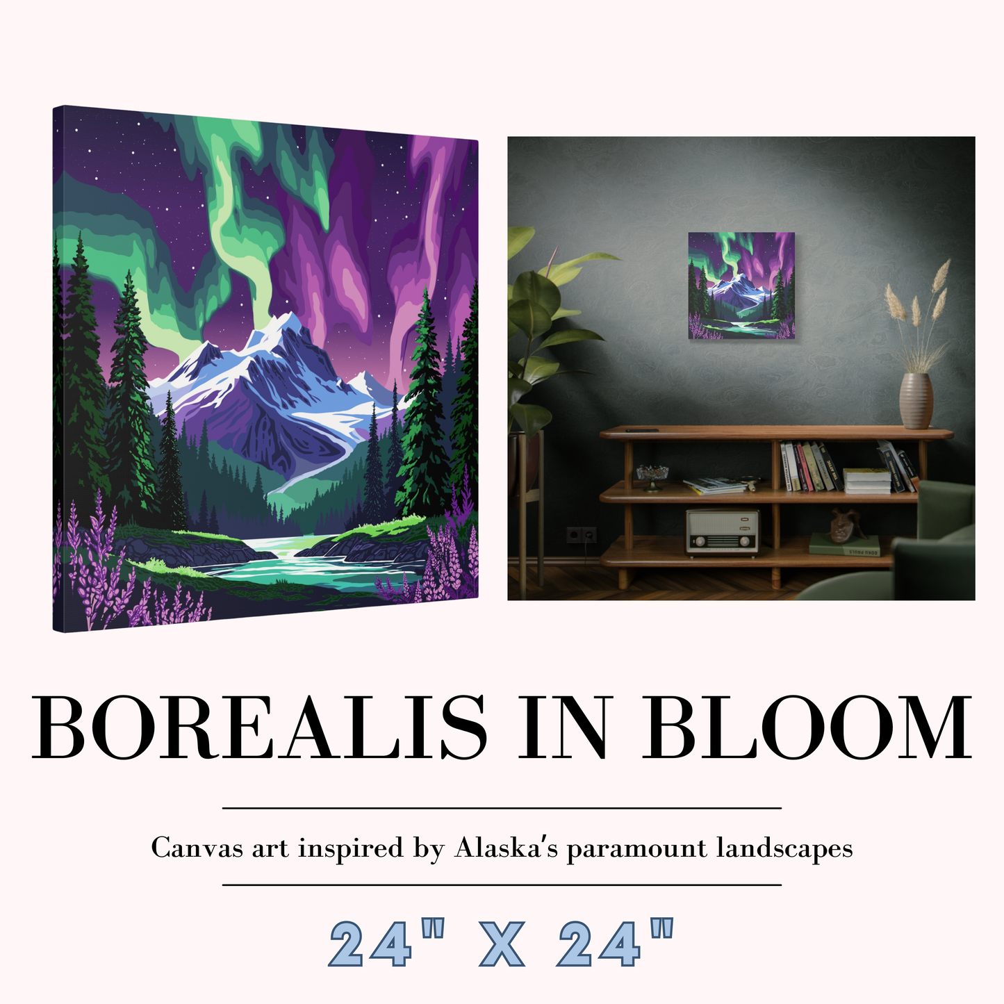 Borealis in Bloom Canvas
