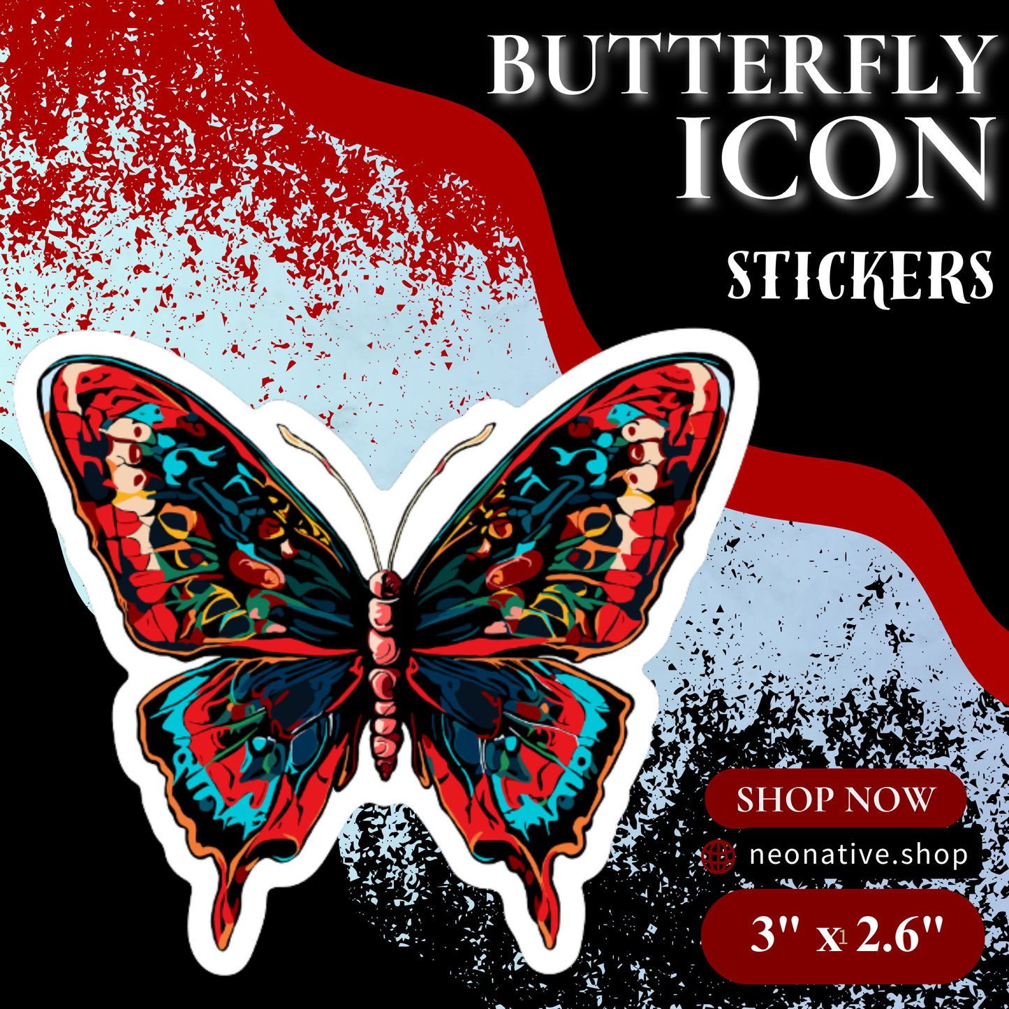 Butterfly Icon Sticker