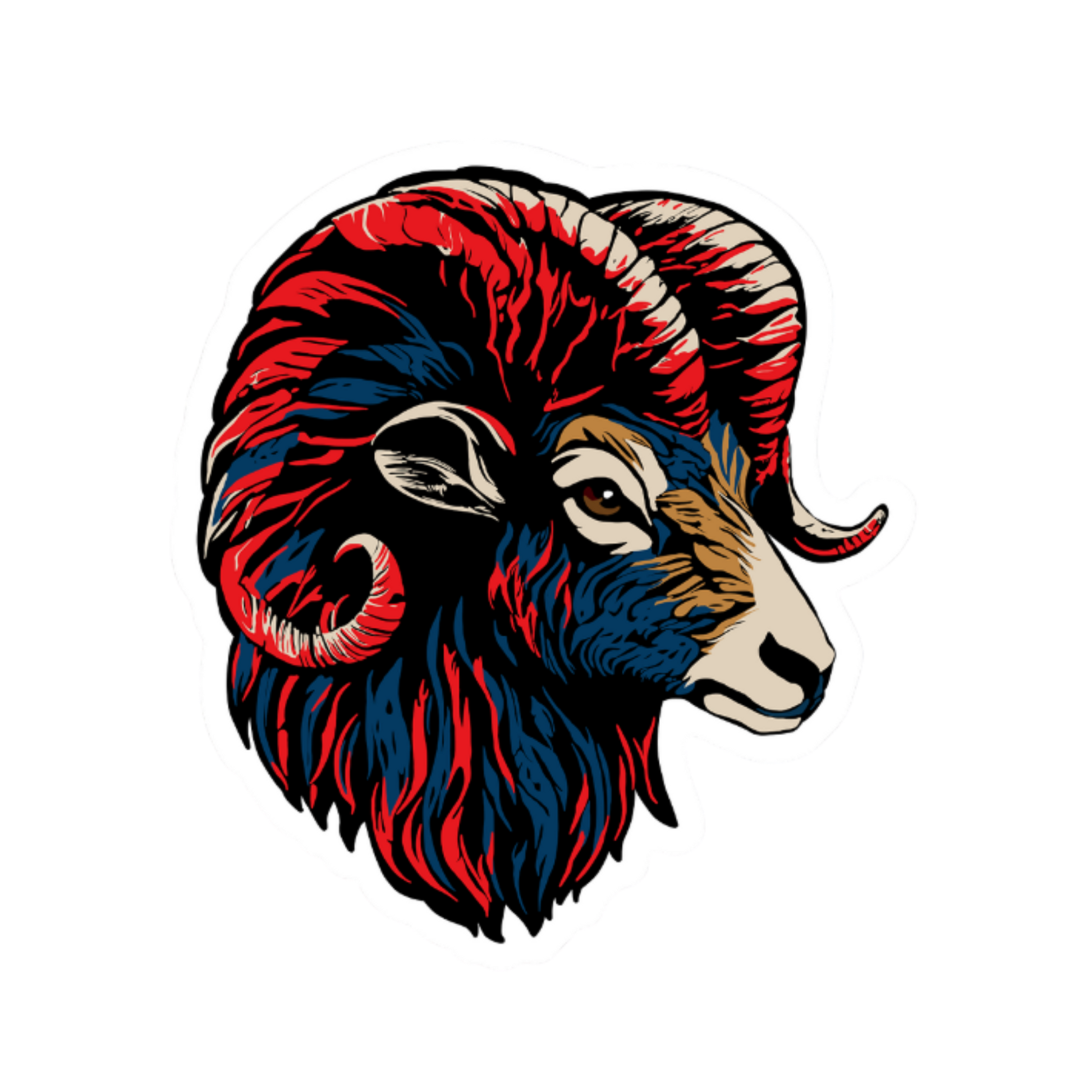 Hand-drawn dall sheep icon sticker — original wildlife art by Kayanna Healy at Neo Native