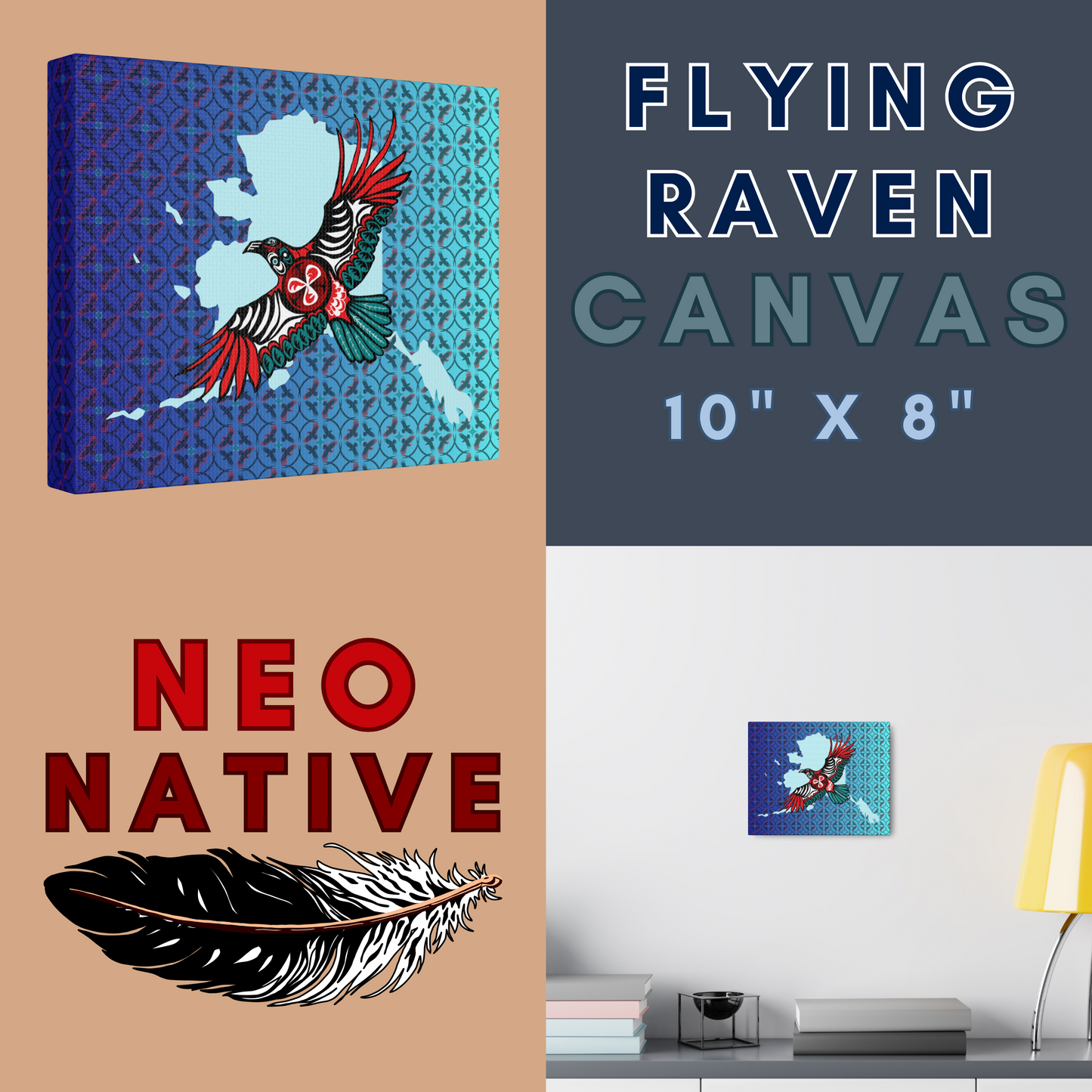 Flying Raven Canvas