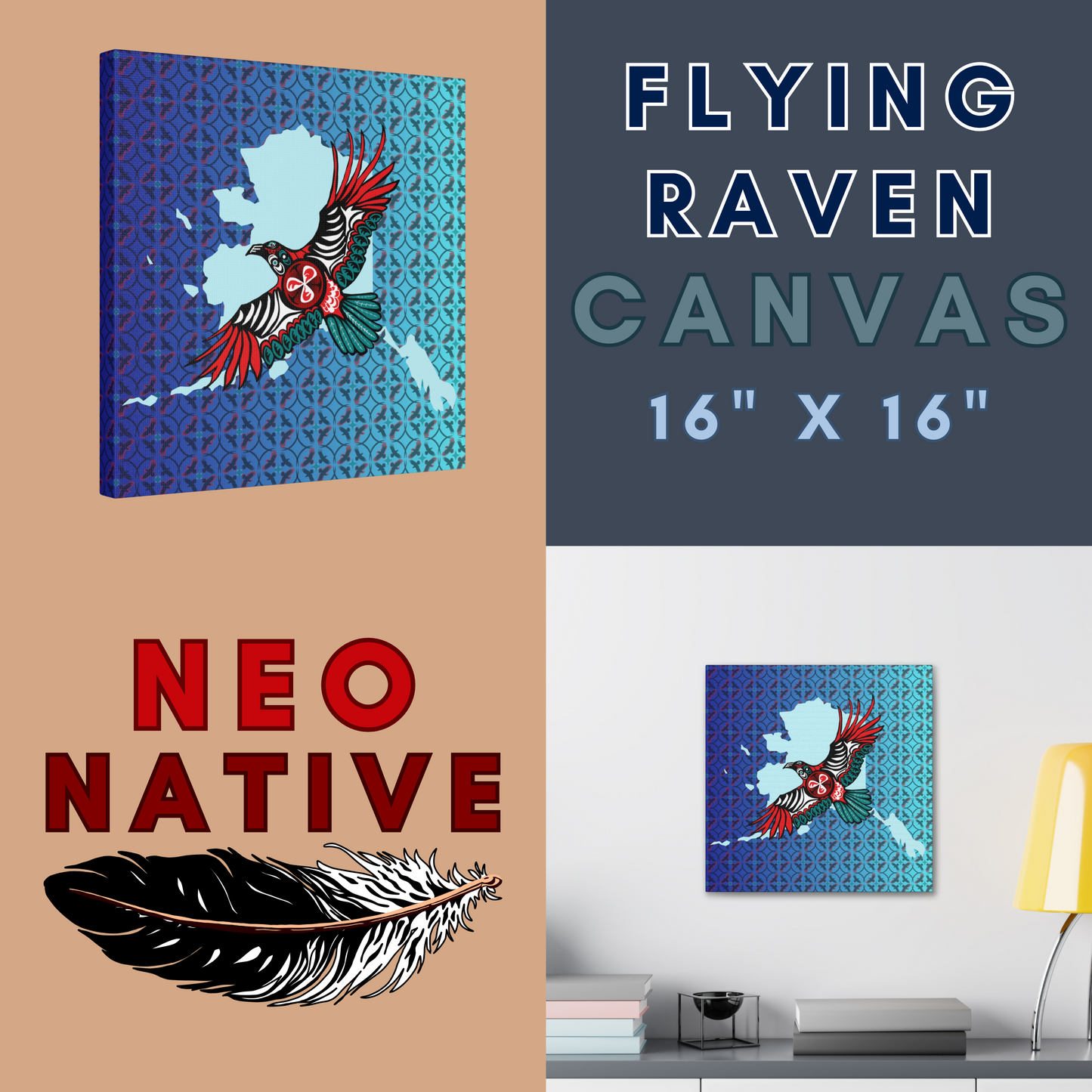 Flying Raven Canvas