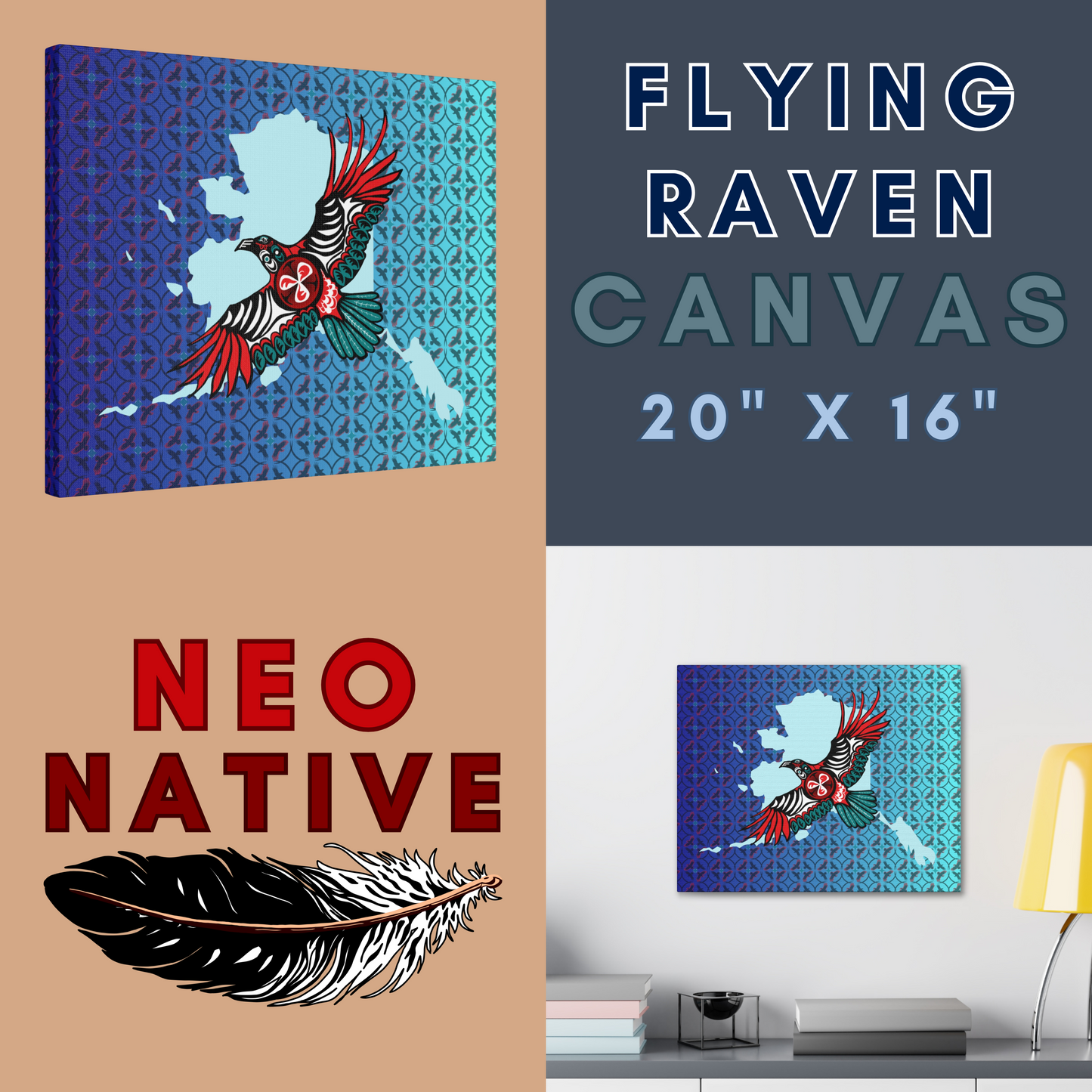 Flying Raven Canvas