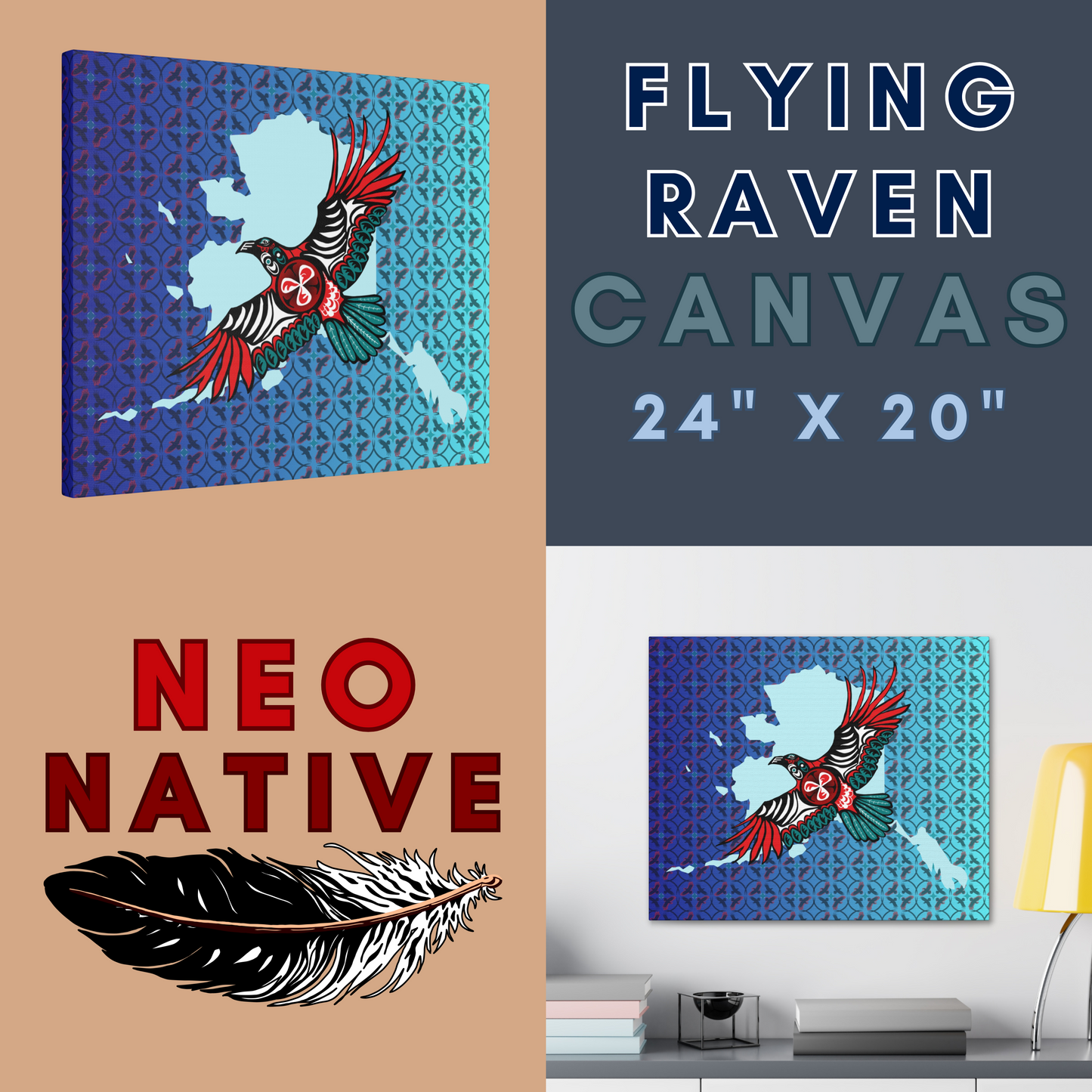 Flying Raven Canvas