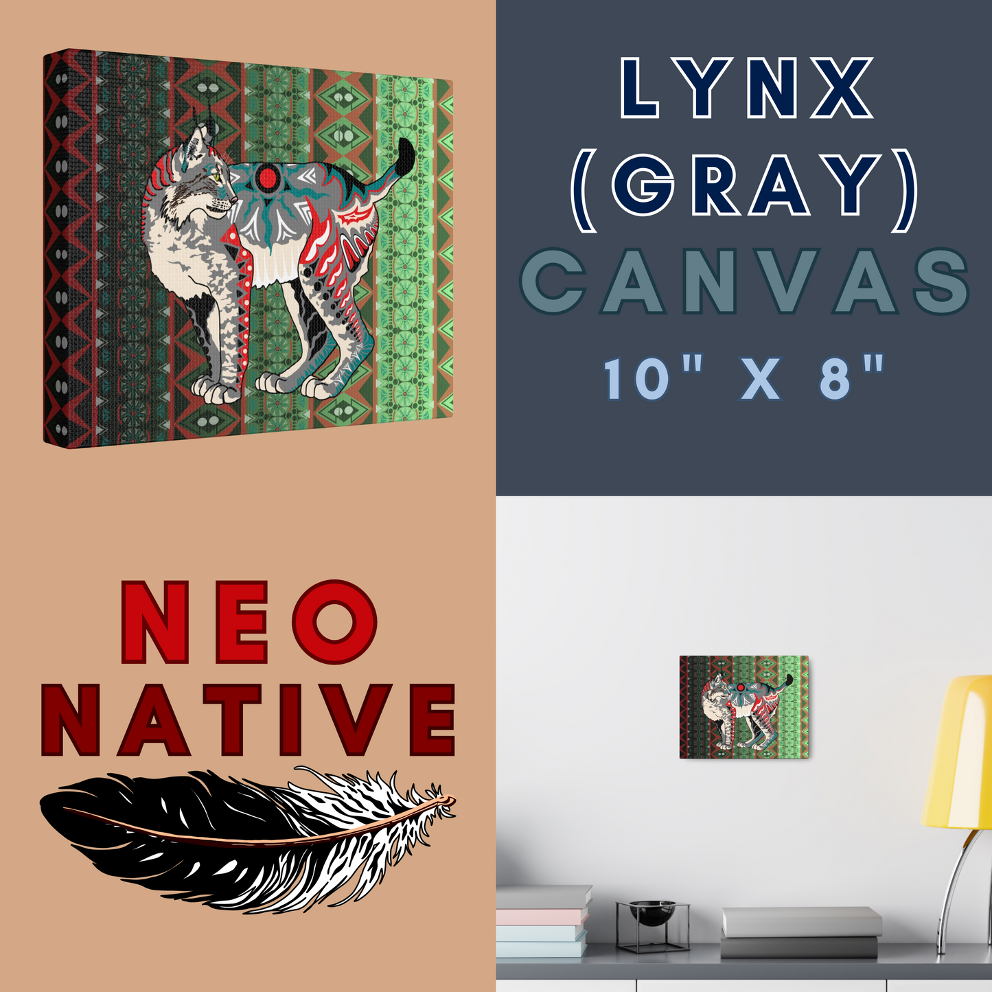 Gray Lynx Canvas