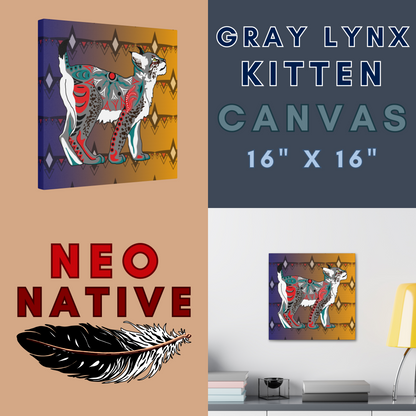 Gray Lynx Kitten Canvas