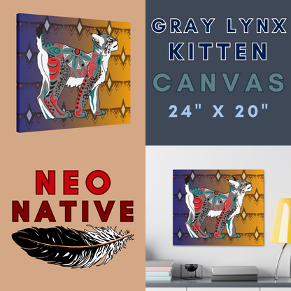 Gray Lynx Kitten Canvas