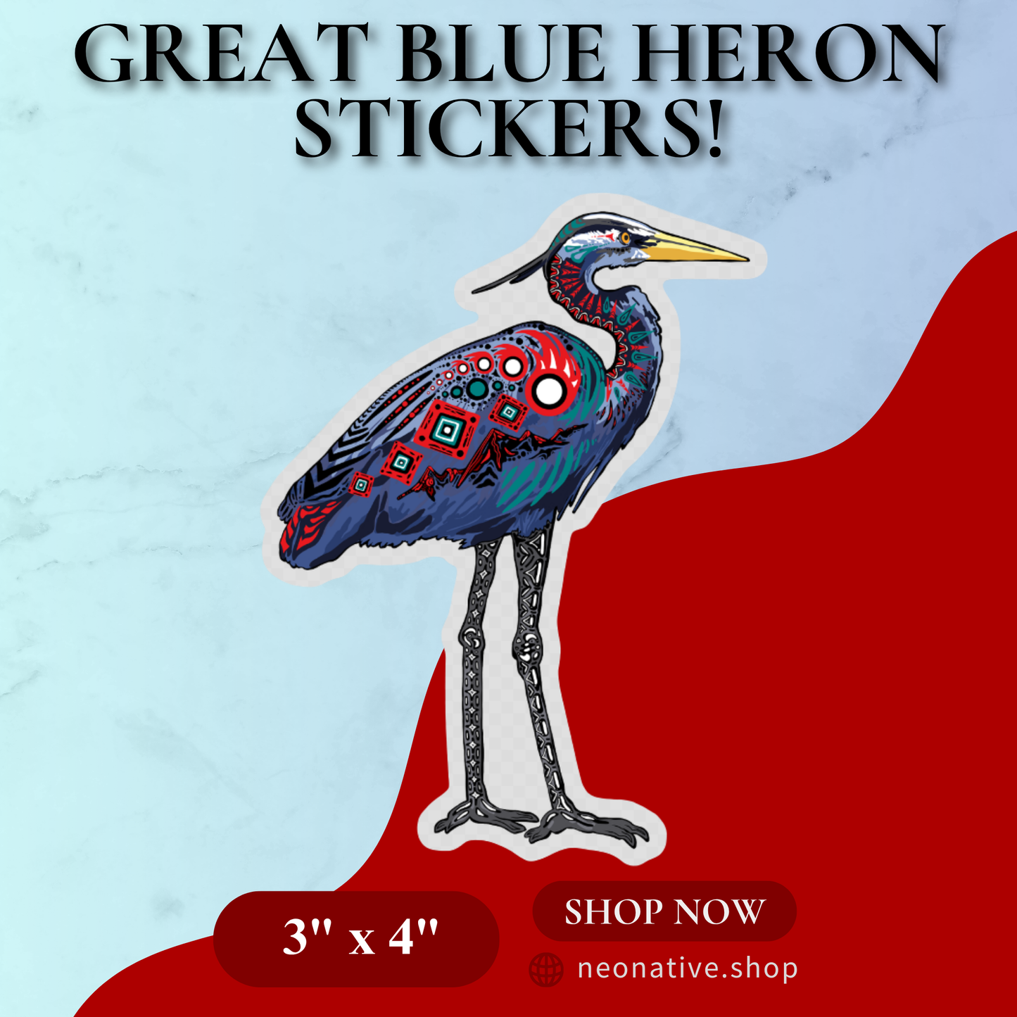 Great Blue Heron Sticker