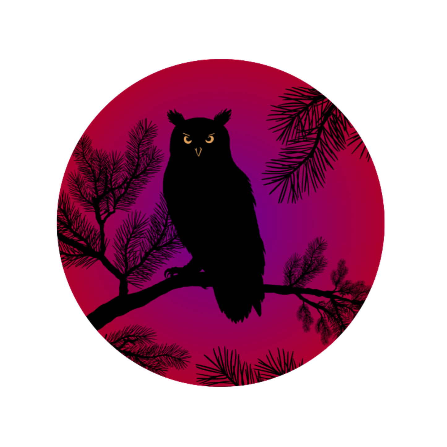 Great Horned Owl Silhouette Sticker