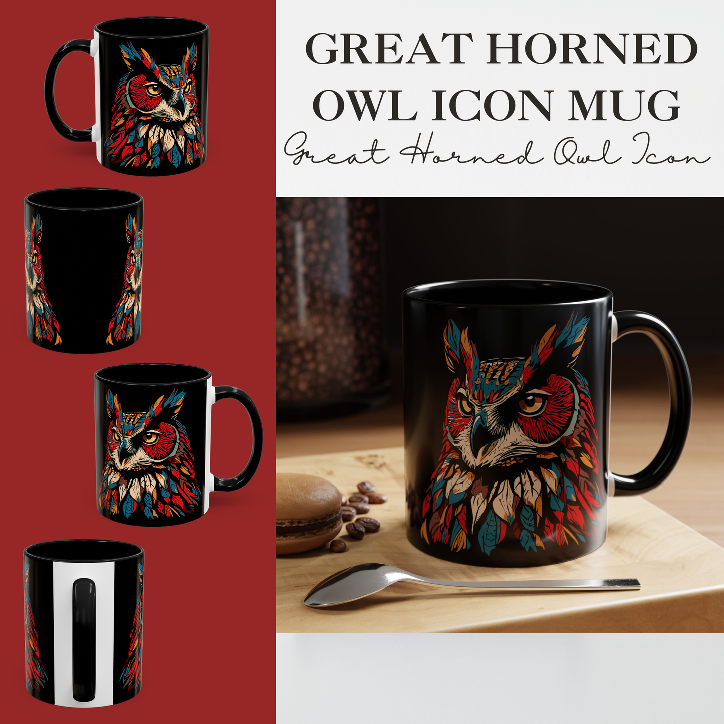 Great Horned Owl Icon Mug