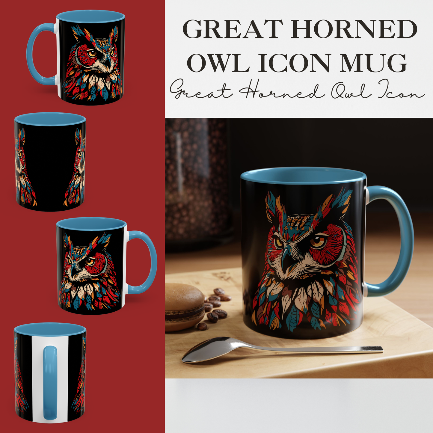 Great Horned Owl Icon Mug