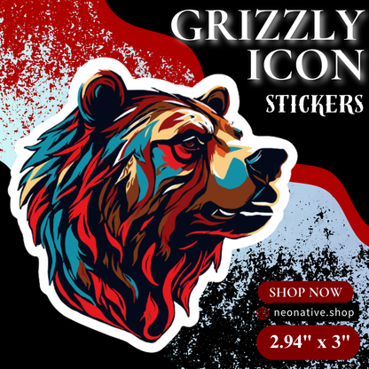 Grizzly Icon Sticker