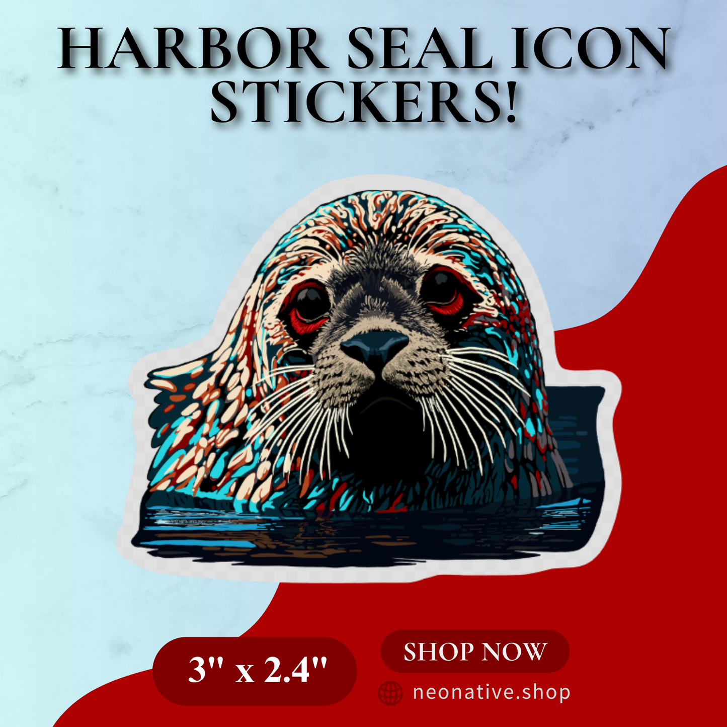 Harbor Seal Icon Sticker