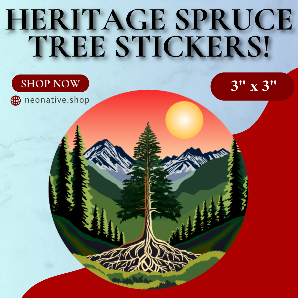 Spruce Tree Sign Heritage Spruce Tree Sticker | Neo Native