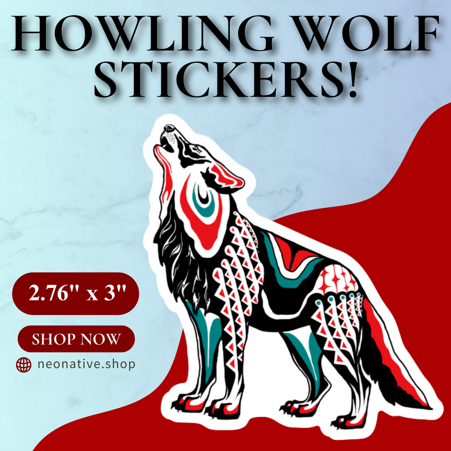 Howling Wolf Sticker