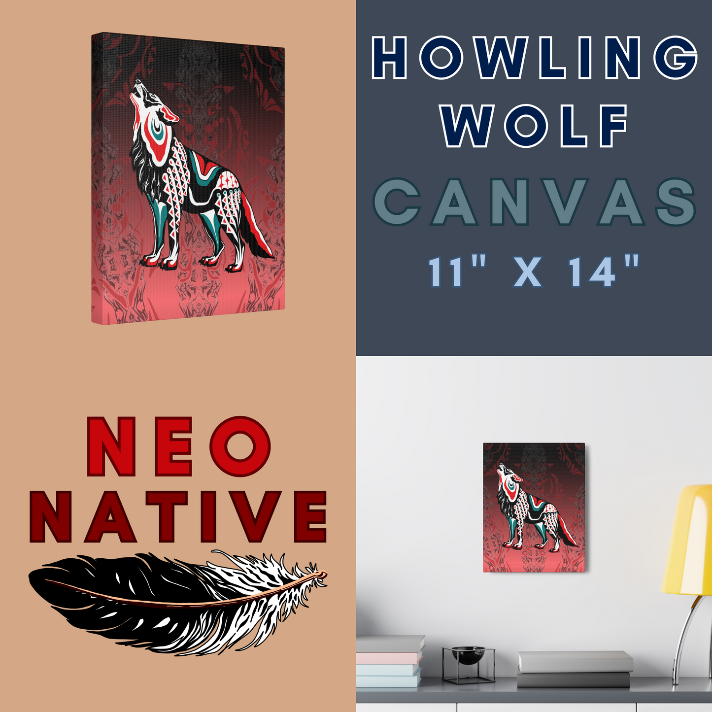 Howling Wolf Canvas