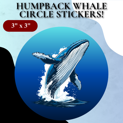 Humpback Whale Circle Sticker