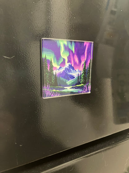 Borealis in Bloom Acrylic Magnet