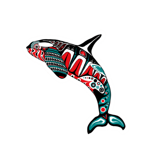Hand-drawn killer whale magnet piece — original wildlife art by Kayanna Healy at Neo Native
