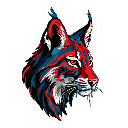 Hand-drawn lynx icon sticker — original wildlife art by Kayanna Healy at Neo Native
