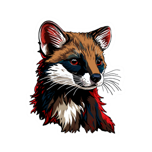Hand-drawn Alaska Native inspired marten vinyl sticker — original Indigenous wildlife design