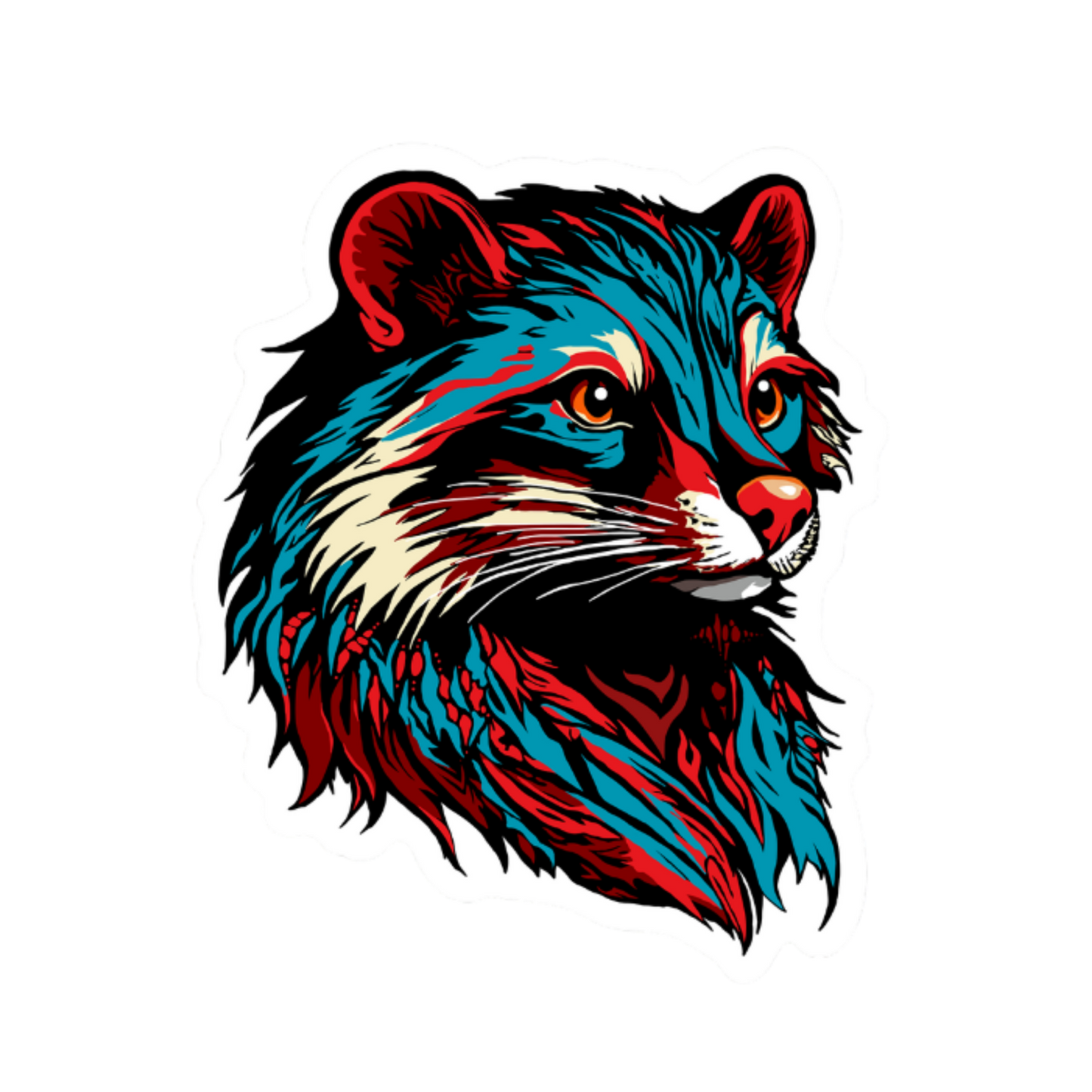 Hand-drawn mink icon sticker — original wildlife art by Kayanna Healy at Neo Native