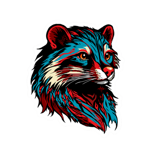 Hand-drawn mink icon sticker — original wildlife art by Kayanna Healy at Neo Native