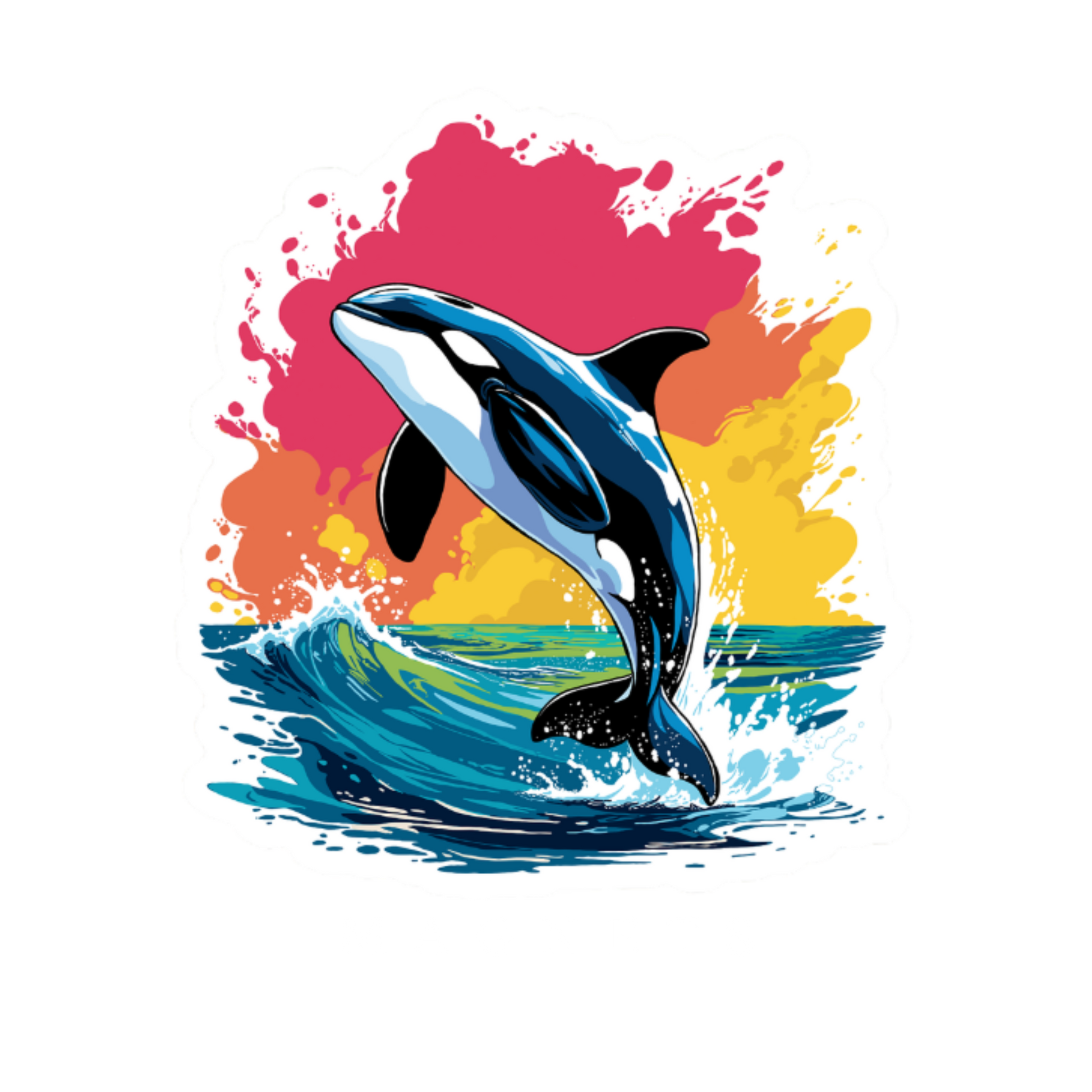 Hand-drawn orca magnets piece — original wildlife art by Kayanna Healy at Neo Native