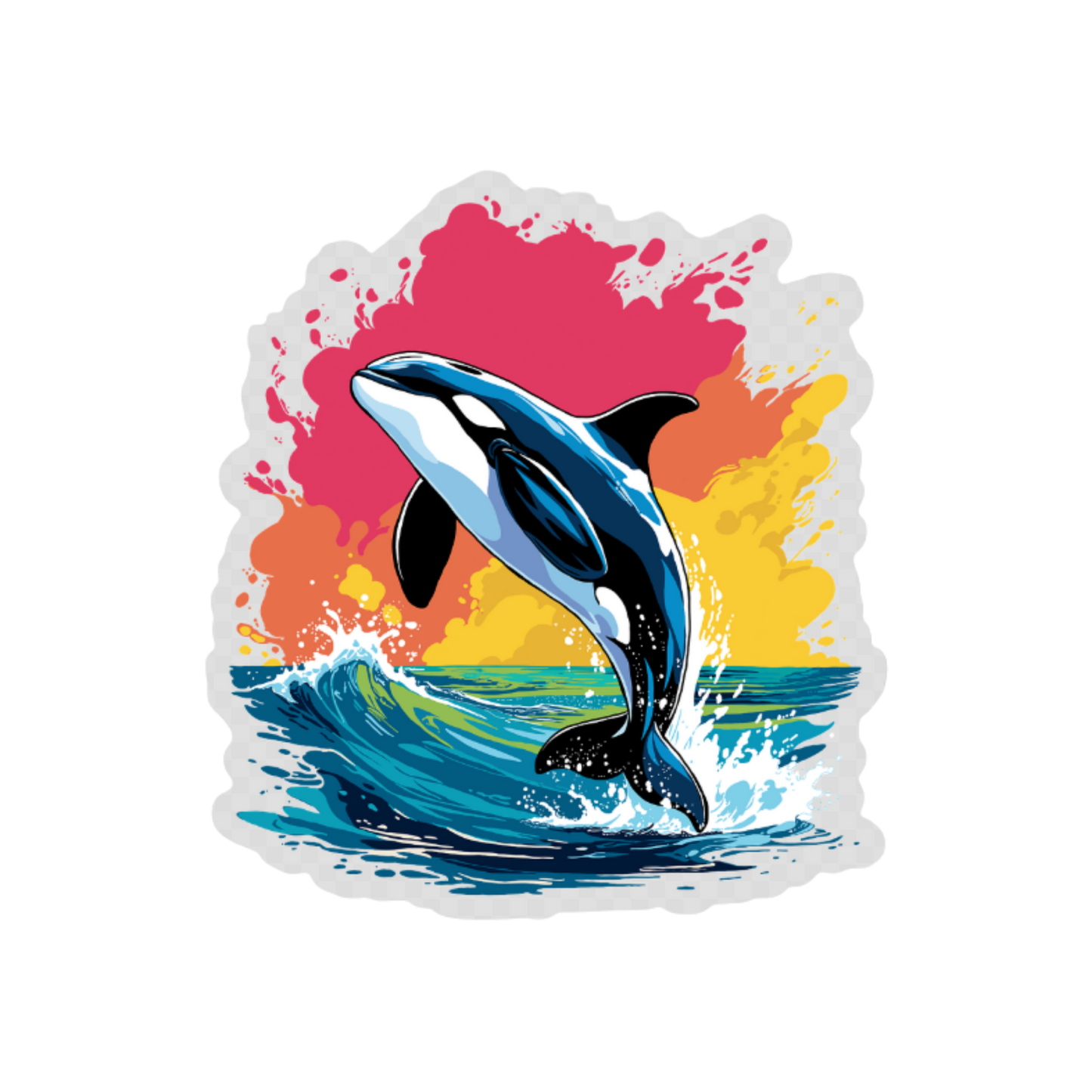 Hand-drawn orca sticker — original wildlife art by Kayanna Healy at Neo Native