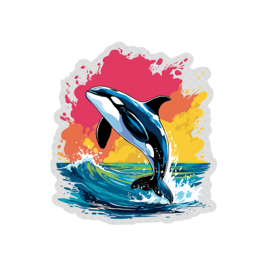 Hand-drawn orca sticker — original wildlife art by Kayanna Healy at Neo Native