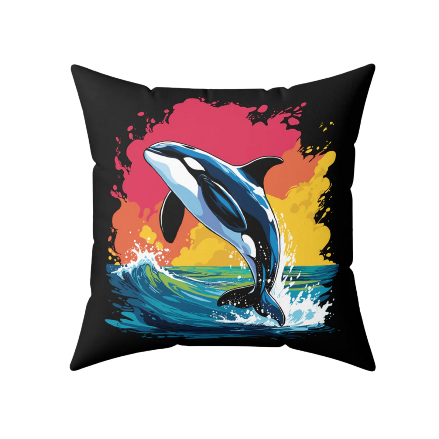 Orca and Humpback Whale - Square Pillow