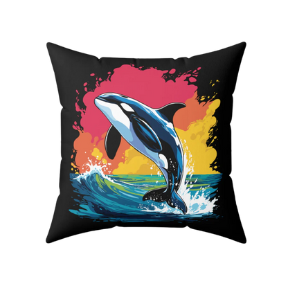 Orca and Humpback Whale - Square Pillow