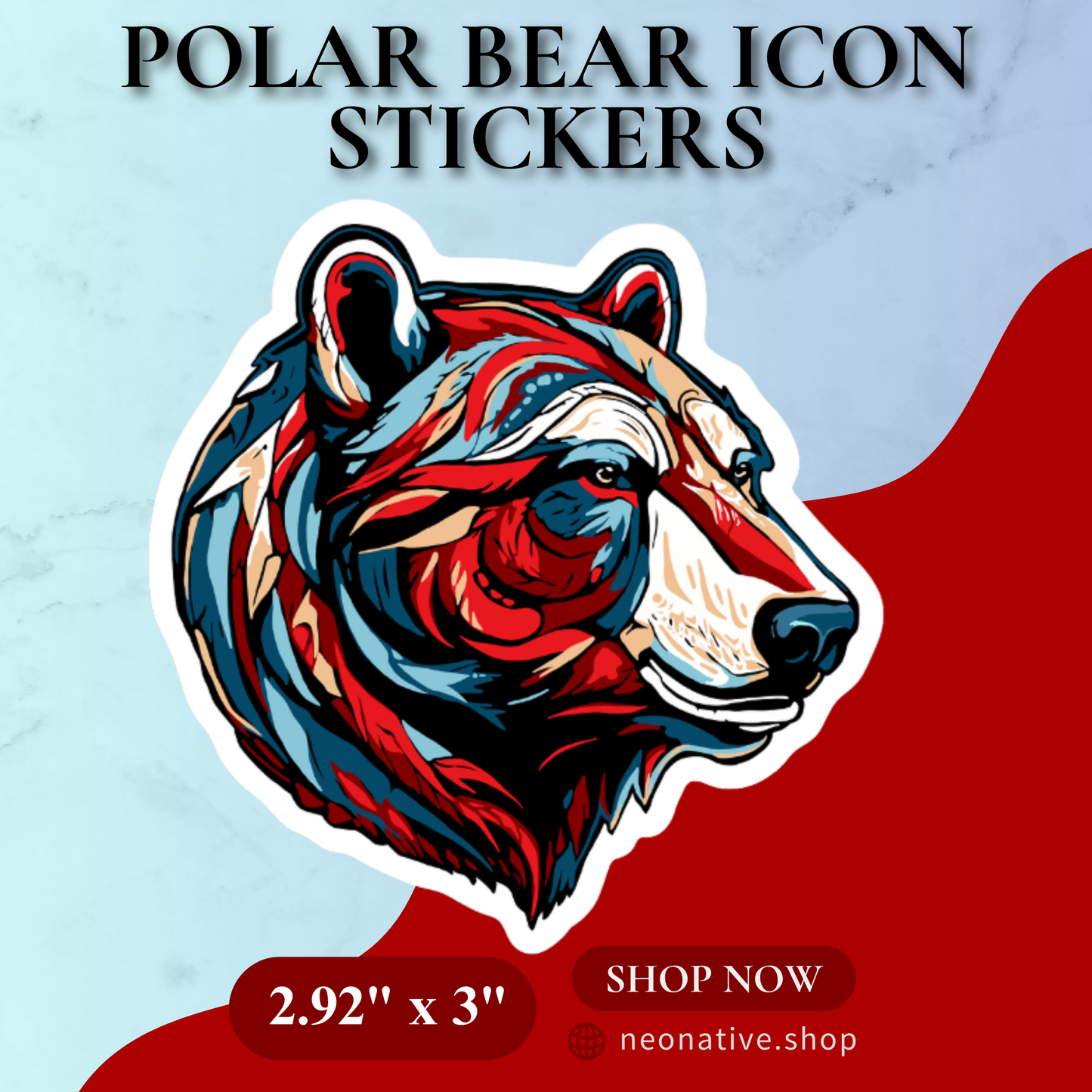 Polar Bear Icon Sticker