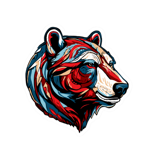 Hand-drawn Alaska Native inspired polar bear vinyl sticker — original Indigenous wildlife design