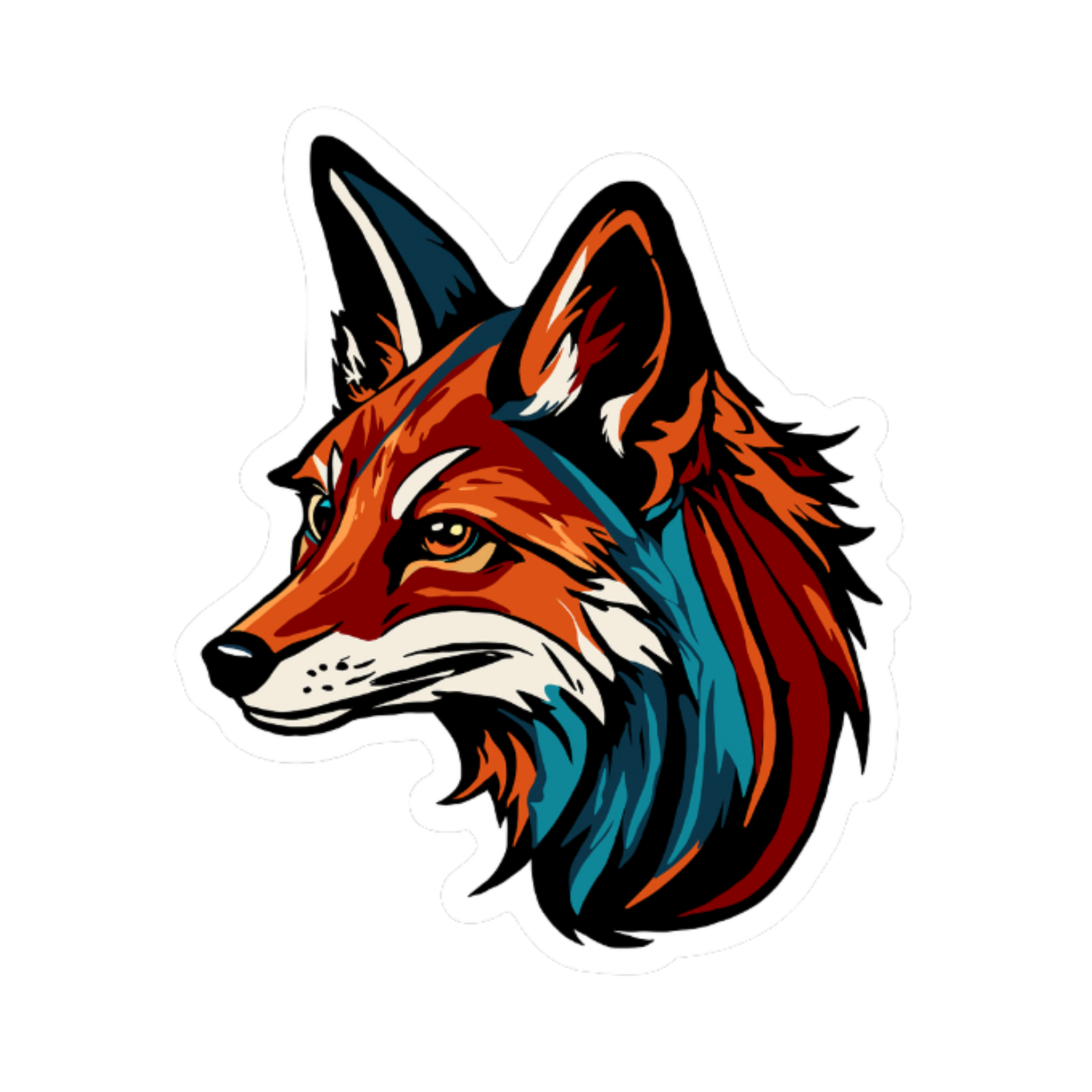 Red Fox Icon Sticker | Neo Native