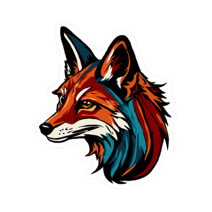 Hand-drawn red fox icon sticker — original wildlife art by Kayanna Healy at Neo Native