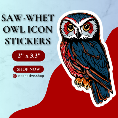 Saw-Whet Owl Icon Sticker