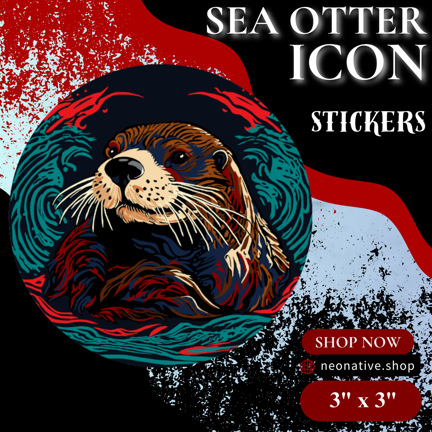 Sea Otter Icon Sticker