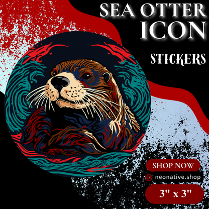 Sea Otter Icon Sticker