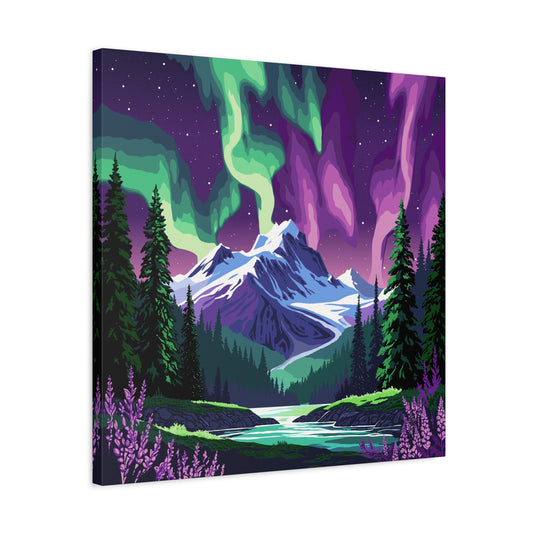 Hand-drawn borealis in bloom canvas print — original wildlife art by Kayanna Healy at Neo Native