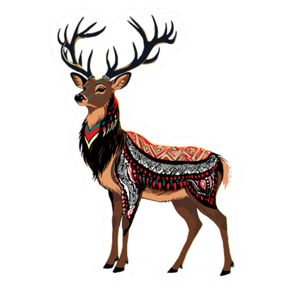 Hand-drawn sitka black-tailed deer sticker — original wildlife art by Kayanna Healy at Neo Native